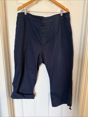 Soft Surroundings Navy Cropped Chino Pants multiway cotton XXL